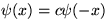 $\psi(x)= c \psi(-x)$